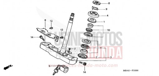 TIGE DE DIRECTION VT750C2Y de 2000